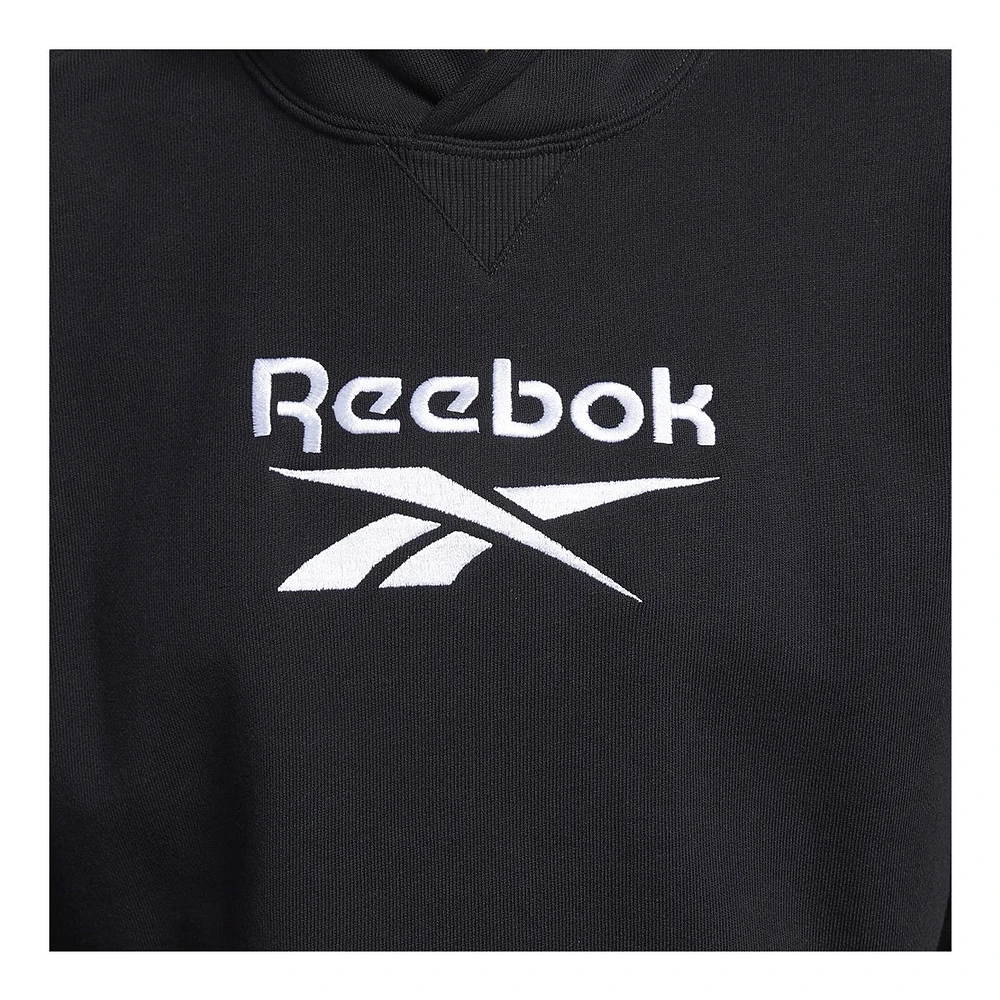 Reebok Women's Classics Big Logo  Pullover Hoodie, French Terry, Kangaroo Pocket