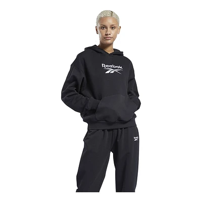 Reebok Women's Classics Big Logo  Pullover Hoodie, French Terry, Kangaroo Pocket