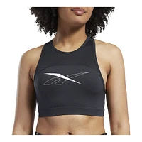 Reebok Women's WOR Sports Bra, Medium Impact, High Neckline