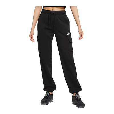 Nike Women's Plus Essential Fleece Cargo Pants, Casual, Loose Fit