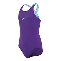 Nike Girls' Logo Tape Crossback One Piece Swimsuit