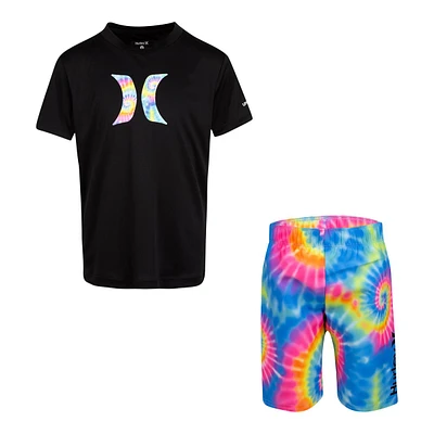 Hurley Toddler Boys' UPF 50+ Tie Dye T Shirt N Trunk Set