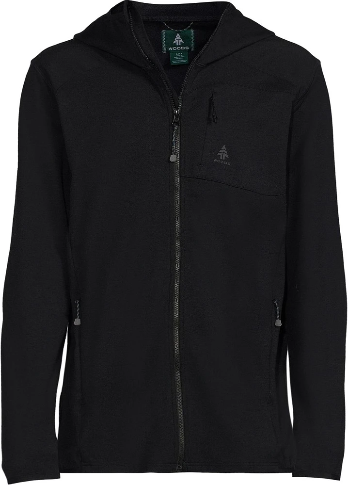 Woods Men's McKale Tech Full Zip Hoodie, Wool Blend, Moisture-Wicking