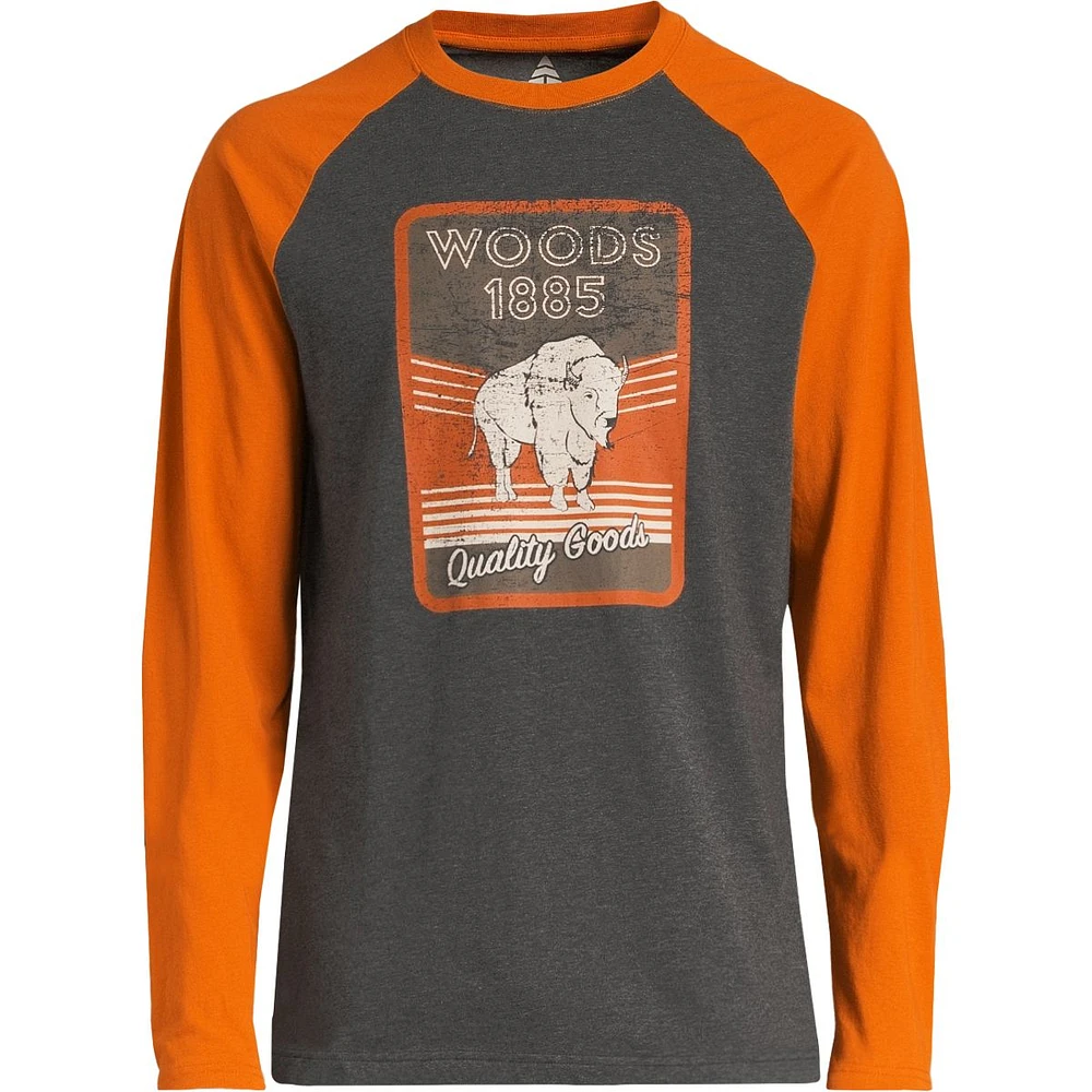 Woods Men's Dalton Long Sleeve Baseball Shirt