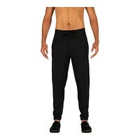 SAXX Men's Down Time Mid Weight Knit Moisture Wicking Lounge Pants with Drawstring - Black