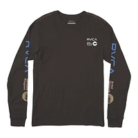 RVCA Men's ANP T Shirt, Long Sleeve, Crew Neck, Cotton, Graphic