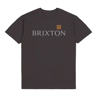 Brixton Men's Alpha Shield T Shirt, Short Sleeve, Crew Neck, Cotton, Graphic