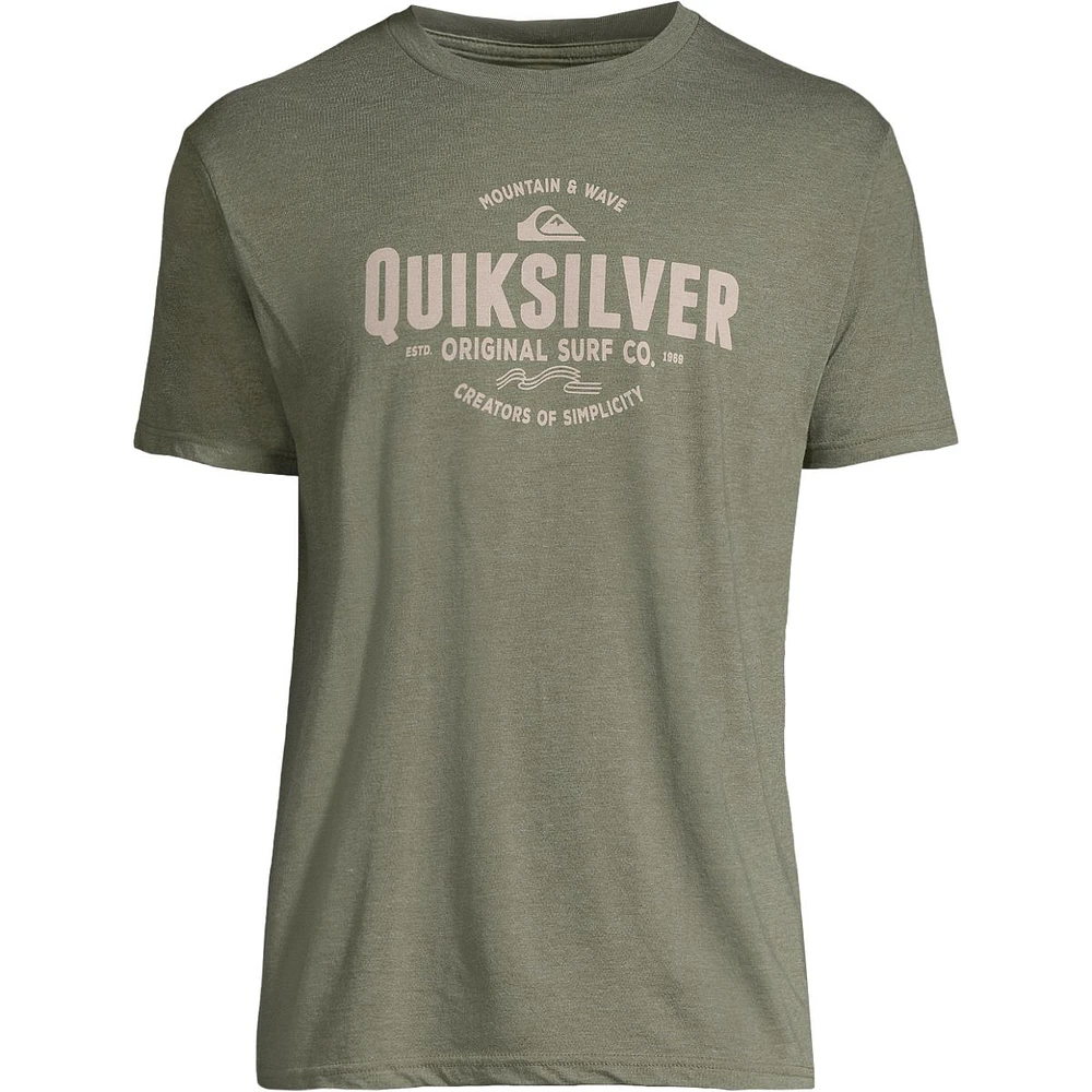 Quiksilver Men's Timeout T Shirt, Short Sleeve, Crew Neck, Cotton, Graphic