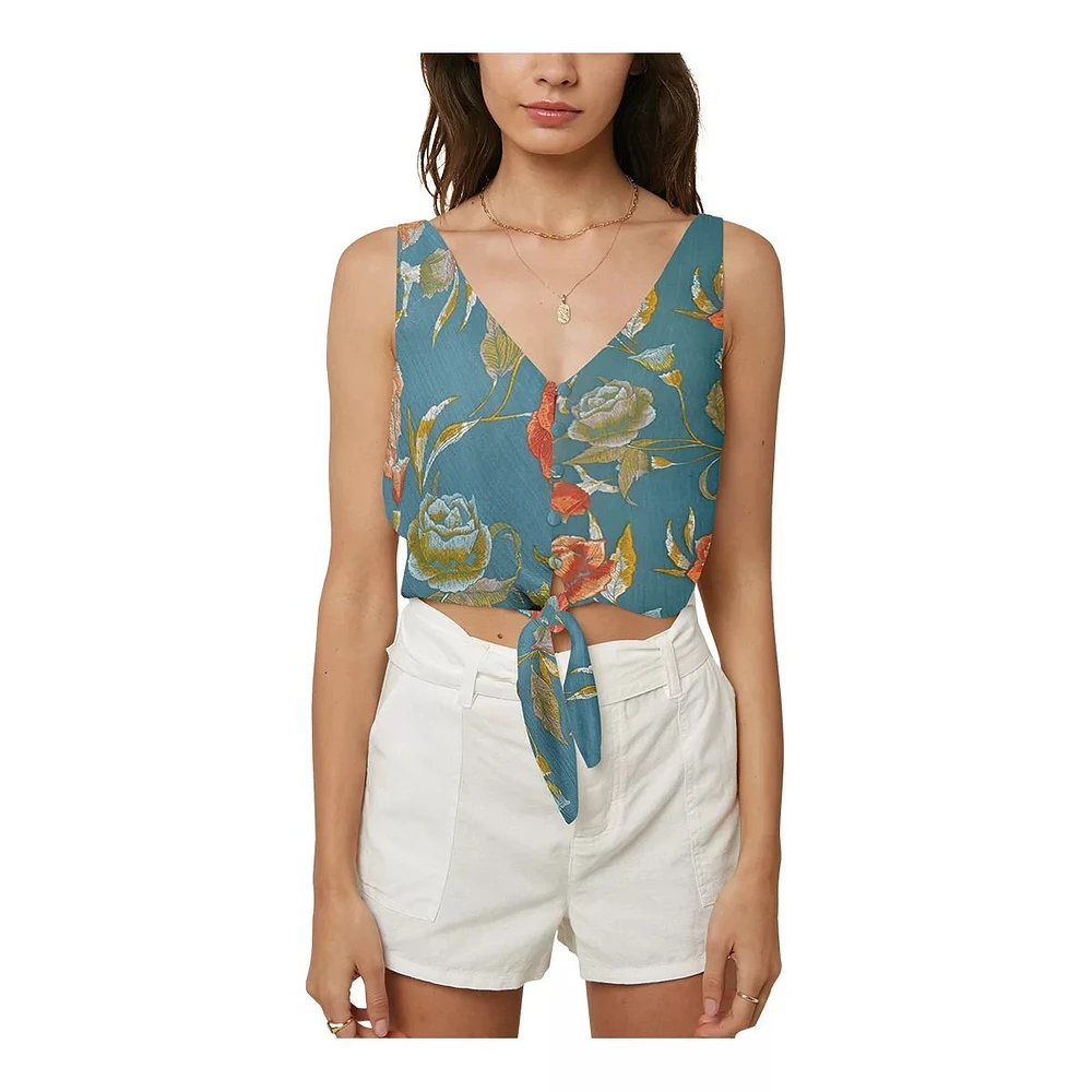 O'Neill Women's Zera Floral Tie Front Tank