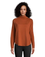 Ripzone Women's Rylee Long Sleeve Mock Neck Casual Shirt, Plus