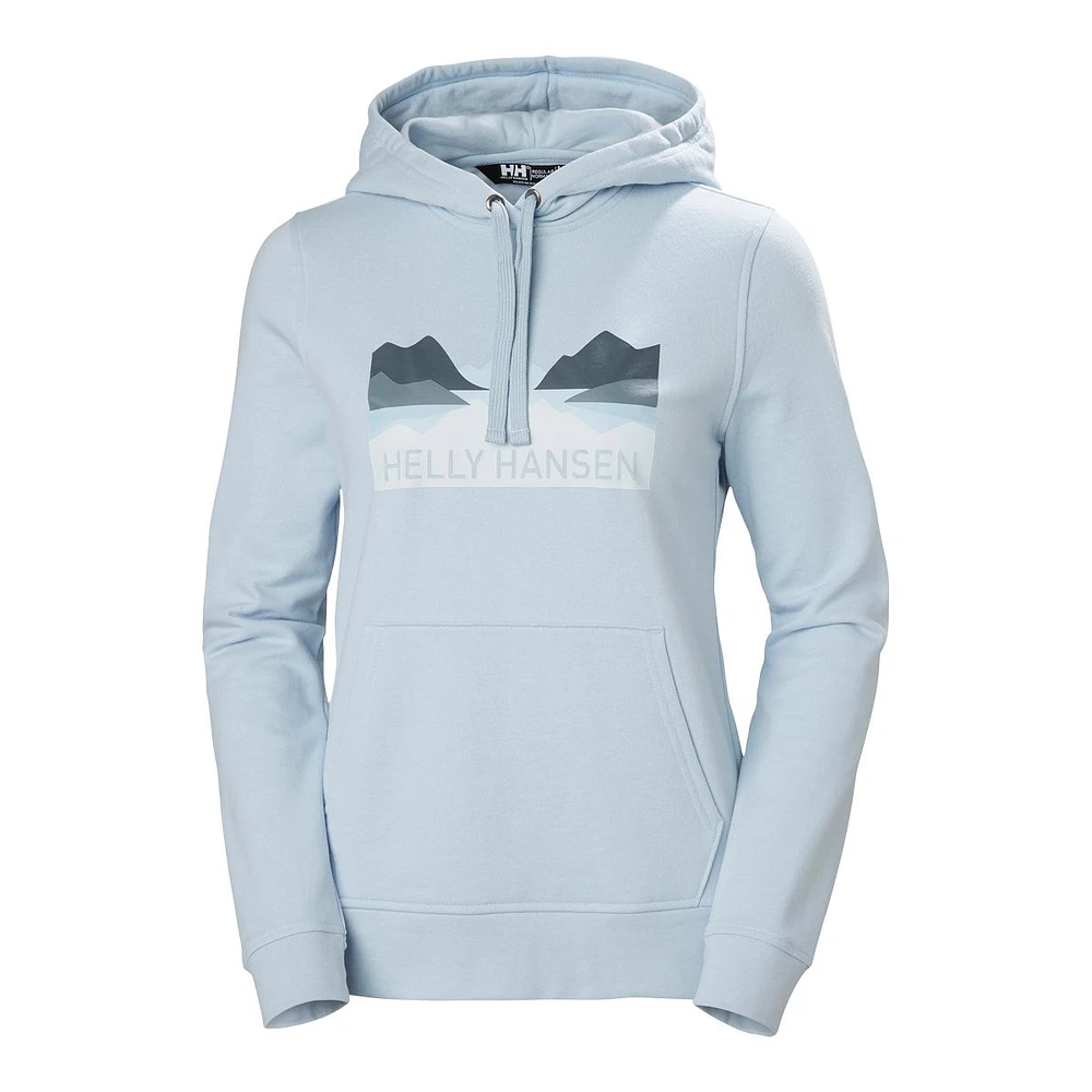 Helly Hansen Women's Nord Graphic Pullover Hoodie, Cotton, Kangaroo Pocket