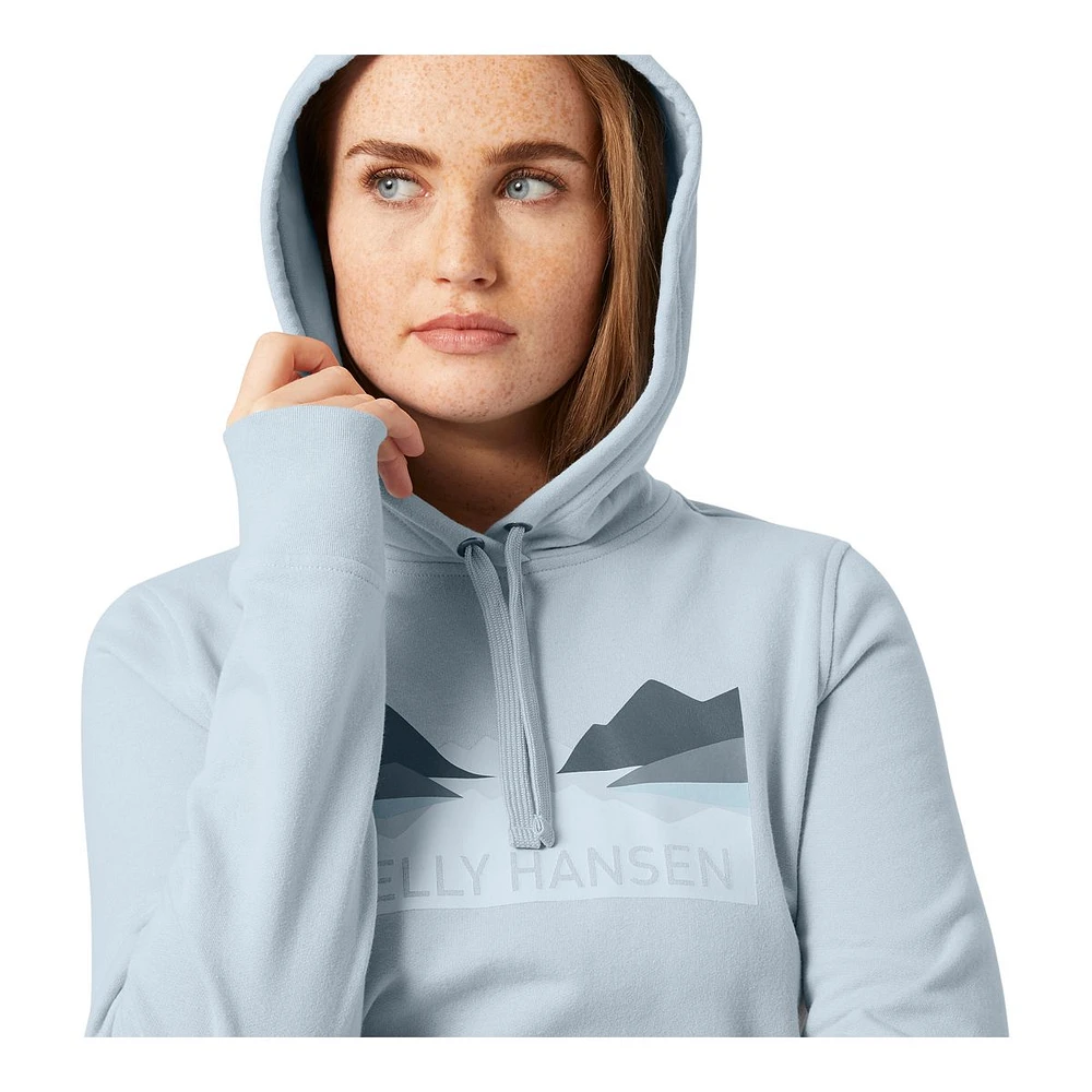 Helly Hansen Women's Nord Graphic Pullover Hoodie, Cotton, Kangaroo Pocket