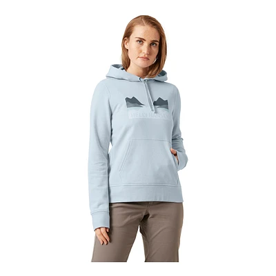 Helly Hansen Women's Nord Graphic Pullover Hoodie, Cotton, Kangaroo Pocket