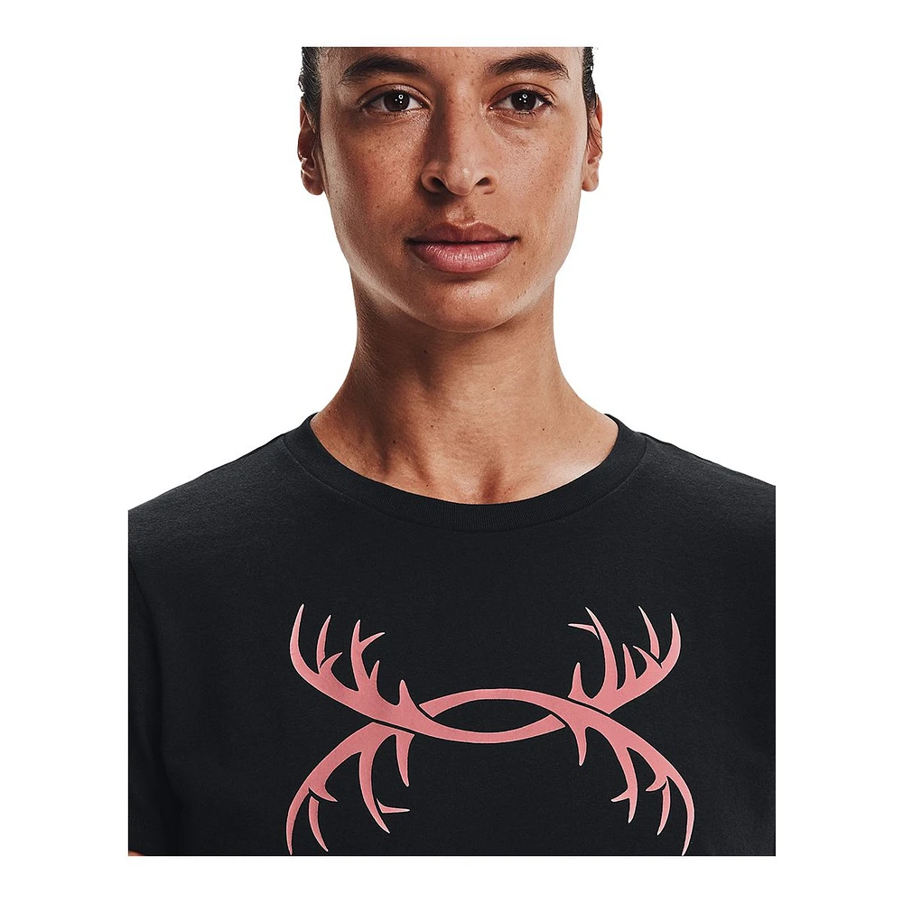 Under Armour Women's Antler Cotton Blend T Shirt, Loose Fit