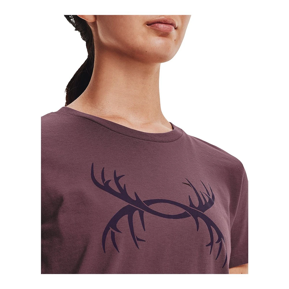 Under Armour Women's Antler Cotton Blend T Shirt, Loose Fit