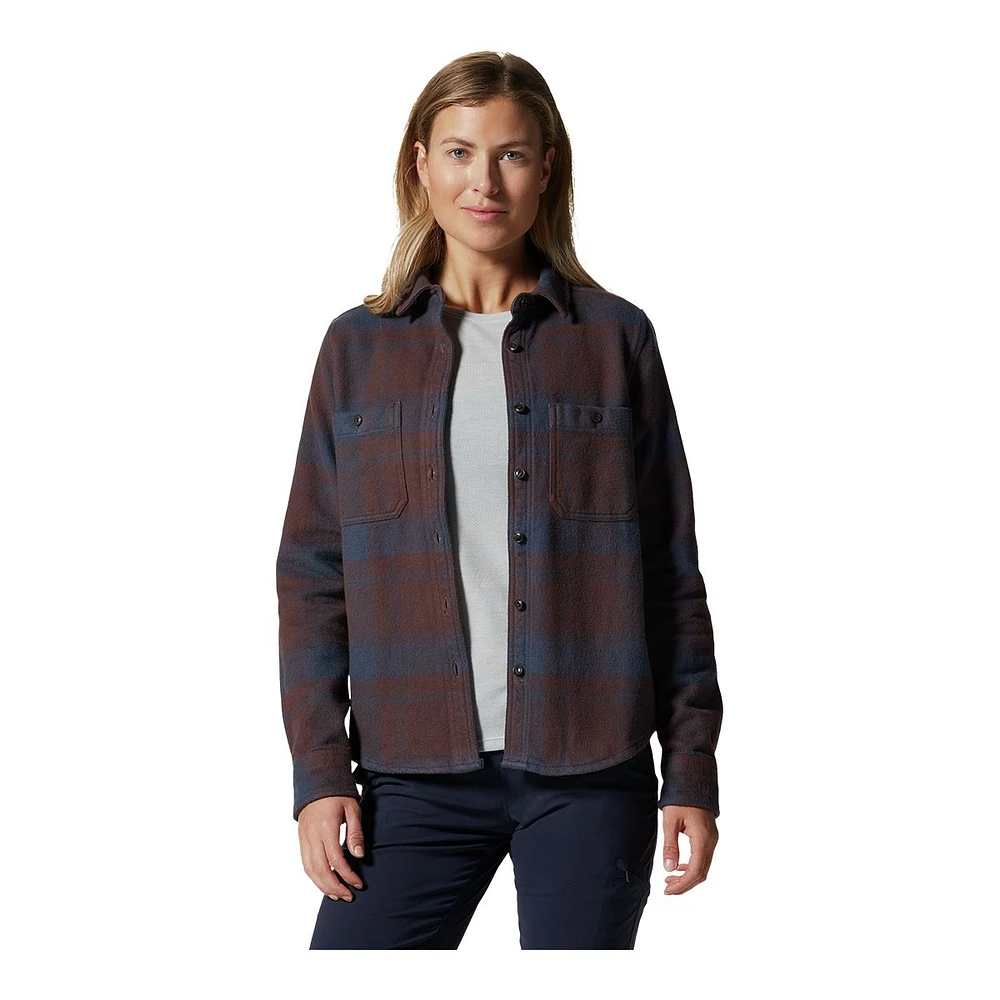 Mountain Hardwear Women's Plusher Long Sleeve Button Up Organic Cotton Plaid Shirt