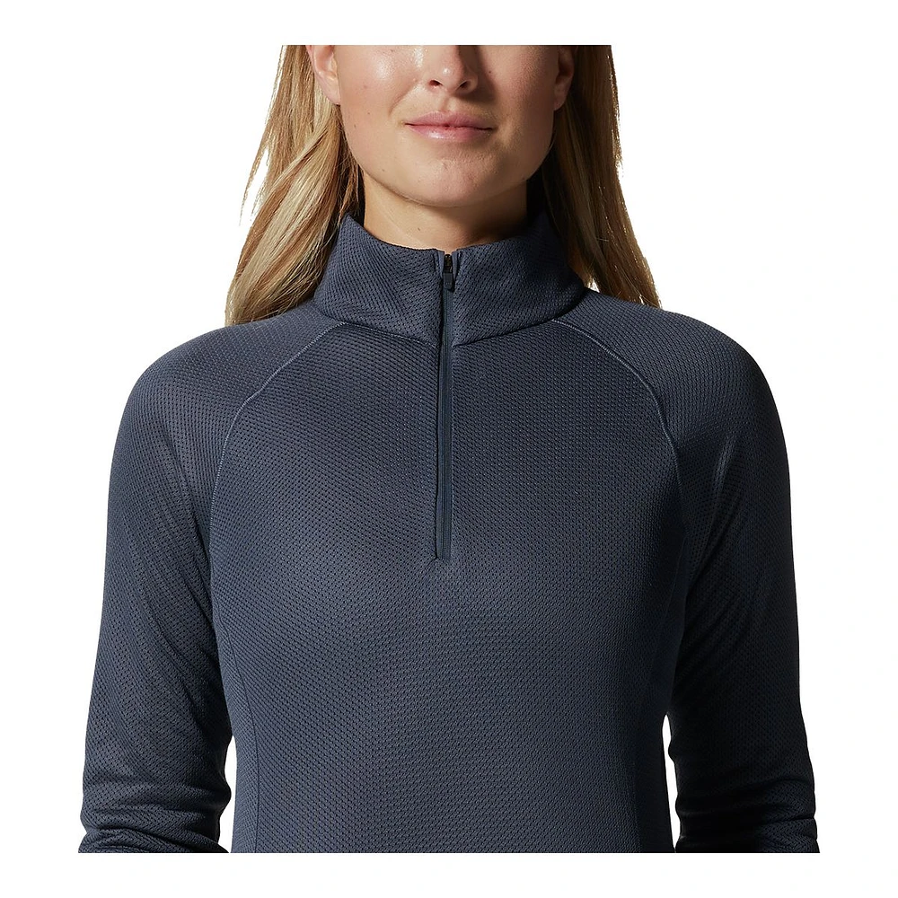 Mountain Hardwear Women's Airmesh Quarter Zip Pullover, Slim Fit