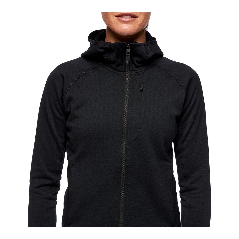 Black Diamond Women's Factor Full Zip Hoodie, Fleece, Quick-Dry