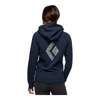 Black Diamond Women's Snow Full Zip Hoodie, Organic Cotton