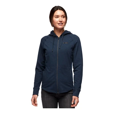 Black Diamond Women's Snow Full Zip Hoodie, Organic Cotton