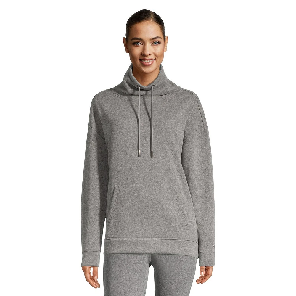 Everyday Sunday Women's The Warm Funnel Neck Fleece  Sweatshirt, Kangaroo Pocket