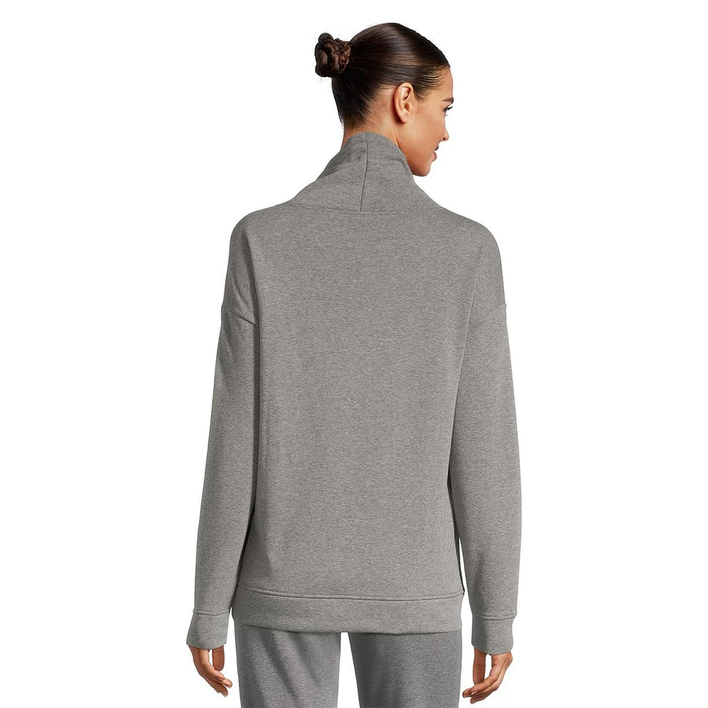 Everyday Sunday Women's The Warm Funnel Neck Fleece  Sweatshirt, Kangaroo Pocket