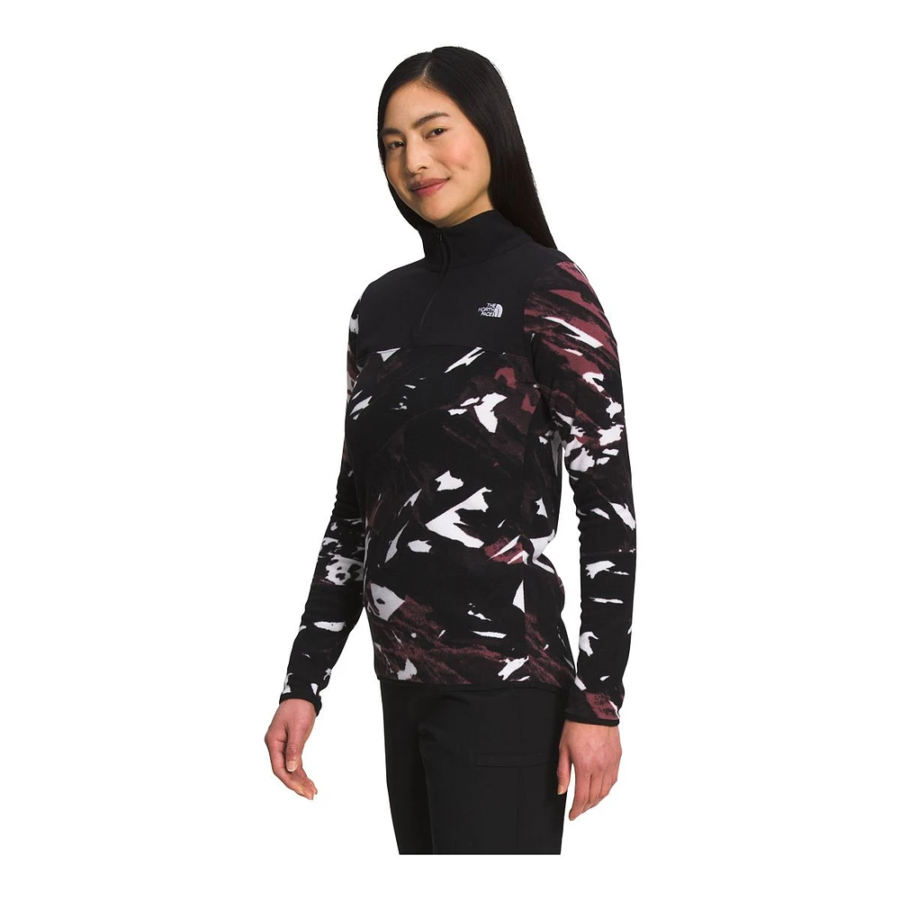 The North Face Women's Printed TKA Glacier 1/4 Zip Long Sleeve Top