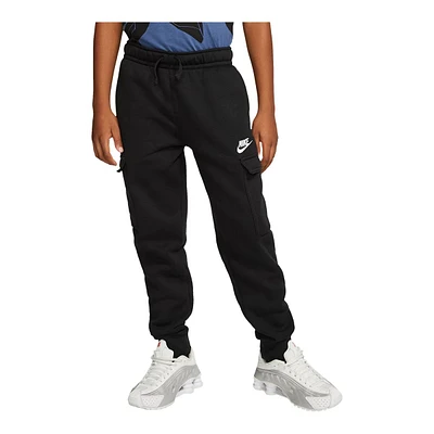 Nike Boys’ Sportswear Club Cargo Sweatpants, Kids', Fleece, Tapered, Athletic