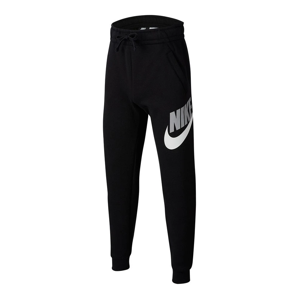 Nike Boys' NSW HBR Club Black Sweatpants, Kids', Jogger, Fleece, Athletic