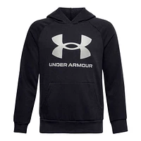 Under Armour Boys' Rival Logo Hoodie, Kids', Pullover, Fleece, Lightweight, Kangaroo Pocket