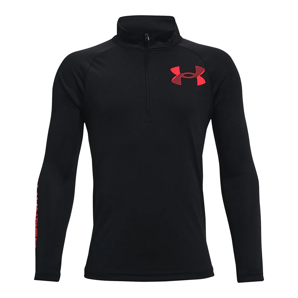 Under Armour Boys' Tech Big Logo 1/2 Zip Long Sleeve Shirt, Kids