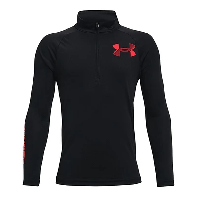 Under Armour Boys' Tech Big Logo 1/2 Zip Long Sleeve Shirt, Kids