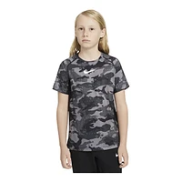 Nike Boys' Dri-FIT Fitted All Over Print T Shirt, Kids, Crewneck, Athletic