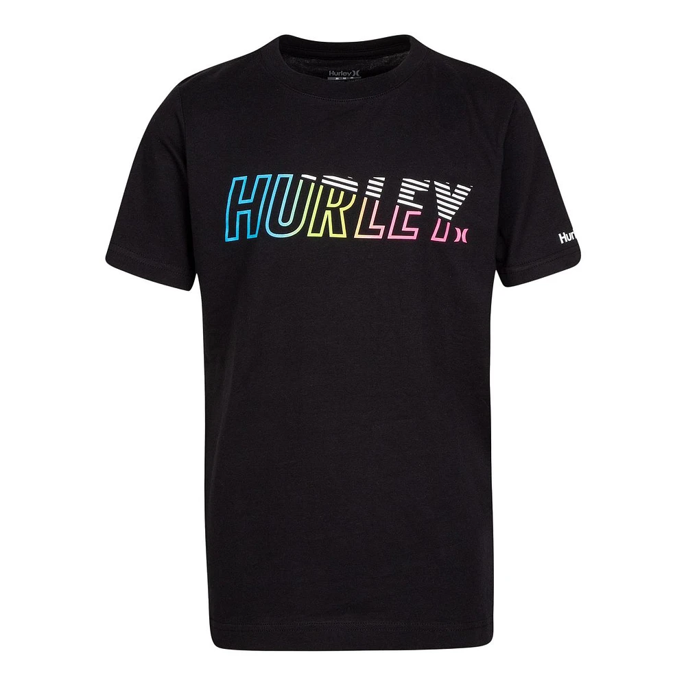 Hurley Boys' T Shirt, Kids', Crewneck, Cotton, Graphic