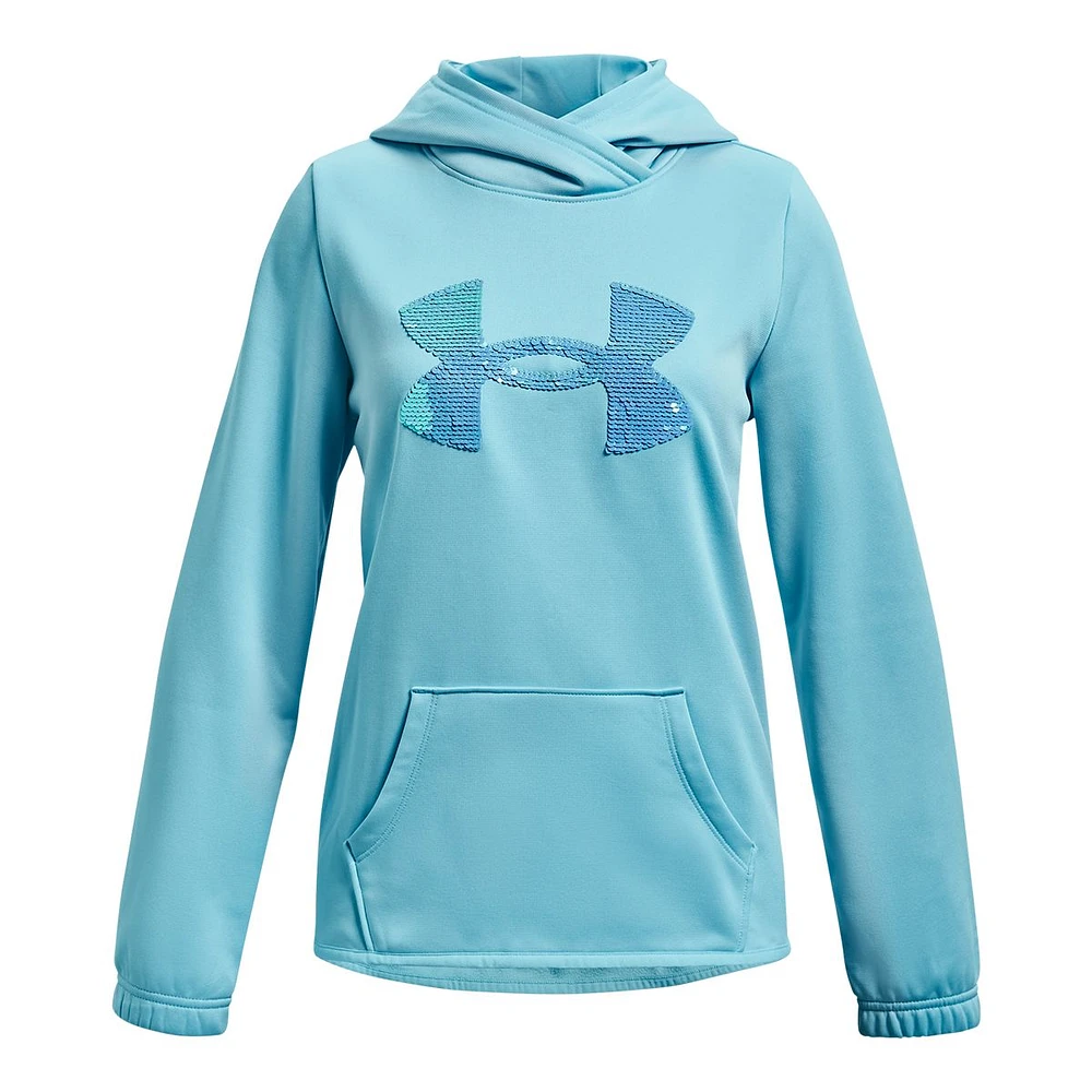 Under Armour Girls' Sequin Hoodie, Kids', Pullover, Fleece, Kangaroo Pocket