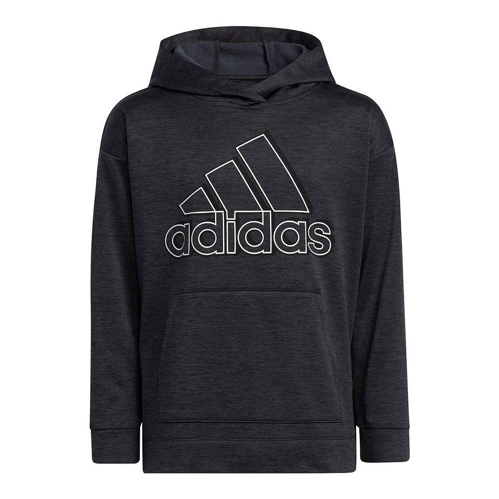 Adidas Girls' Melange Hoodie, Kids', Pullover, Fleece, Kangaroo Pocket