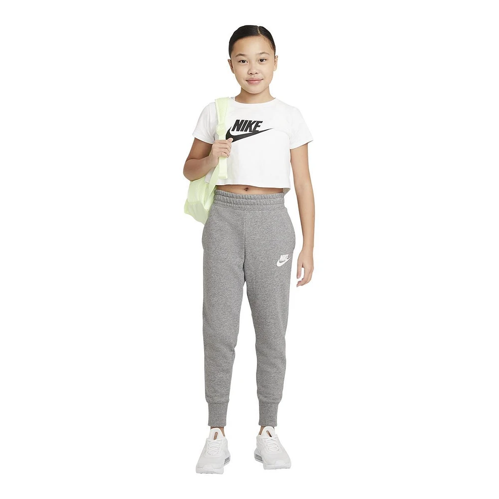 Nike Girls' Club French Terry Sweatpants, Kids', High Waisted, Athletic, Training