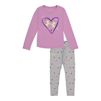 Under Armour Toddler Girls' 4-6X Heart Drop Leggings Set