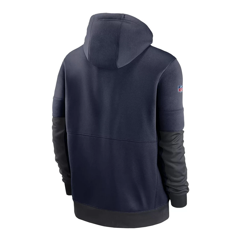 New England Patriots Nike Men's Sideline Therma Full Zip Hoodie