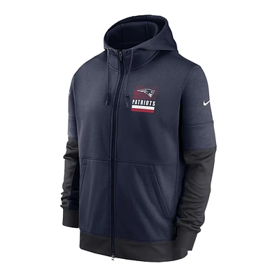 New England Patriots Nike Men's Sideline Therma Full Zip Hoodie