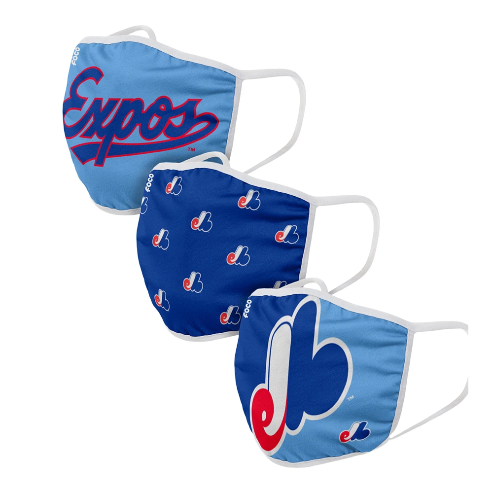 Montreal Expos FOCO Face Mask - Non-Medical 3 Pack