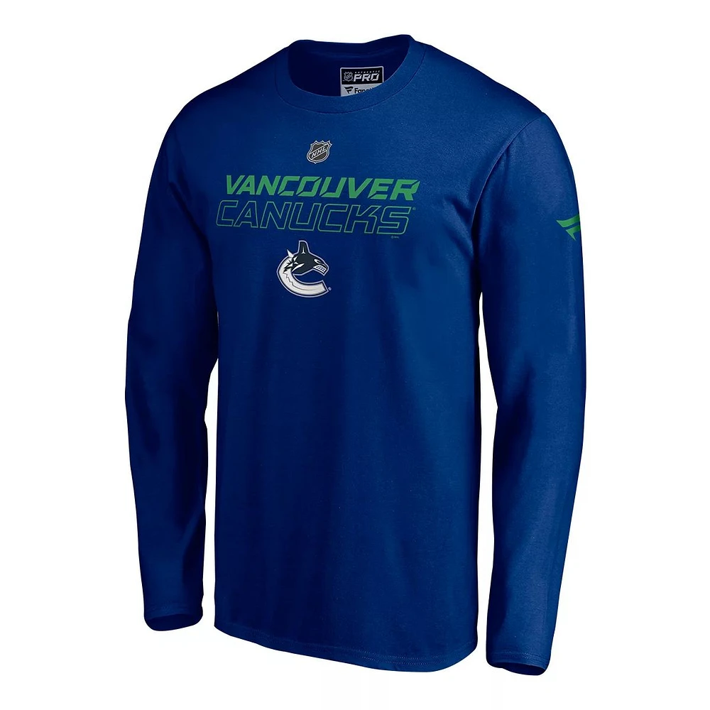 Vancouver Canucks Fanatics Men's Authentic Pro Rinkside Prime Long Sleeve Shirt