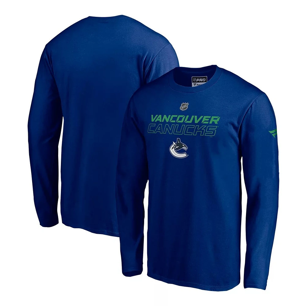 Vancouver Canucks Fanatics Men's Authentic Pro Rinkside Prime Long Sleeve Shirt