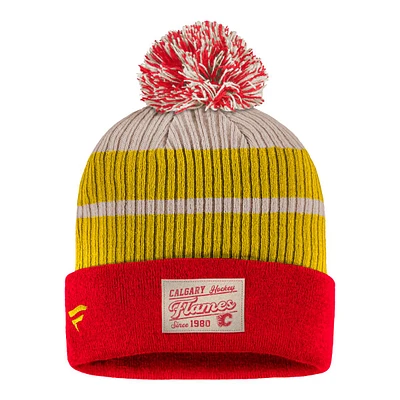 Calgary Flames Fanatics True Classics Pom Knit Hat, NHL, Hockey