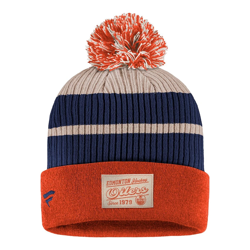 Edmonton Oilers Fanatics True Classics Pom Knit Hat, NHL, Hockey