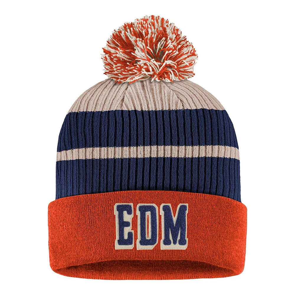 Edmonton Oilers Fanatics True Classics Pom Knit Hat, NHL, Hockey