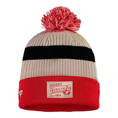 Team Canada Fanatics Cuffed Pom Knit Hat, IIHF, Hockey