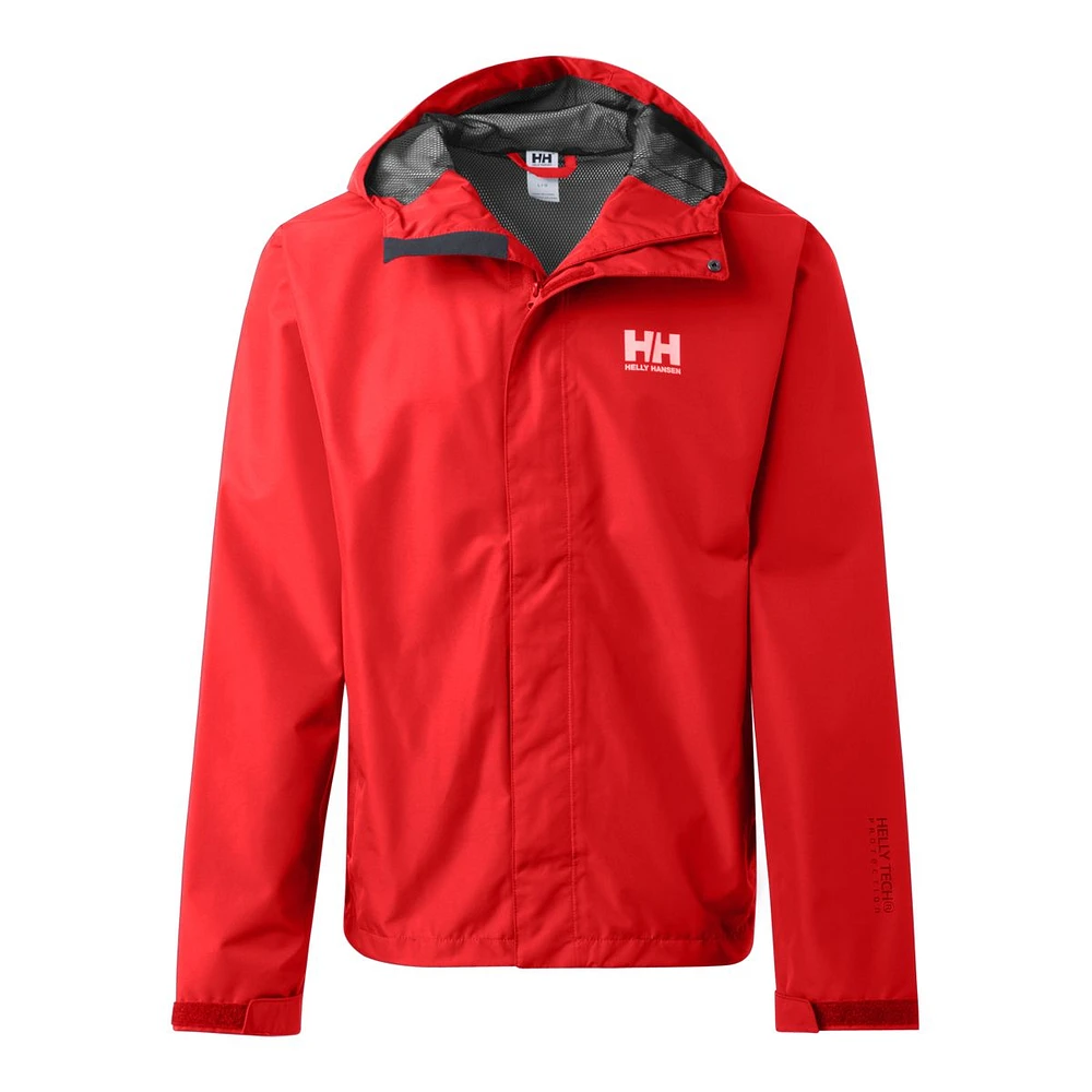 Helly Hansen Men's Seven J Hooded Rain Jacket, Waterproof, Breathable, Shell, Windbreaker