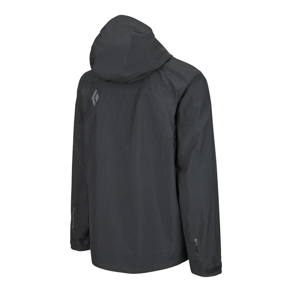 Black Diamond Men's Liquid Point GORE-TEX Hooded Rain Jacket, Waterproof, Lightweight, Shell