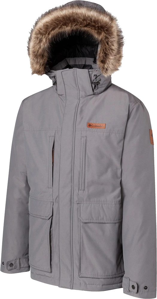 Columbia Men's Marquam Peak Winter Jacket, Long, Insulated Down, Hooded, Water Resistant